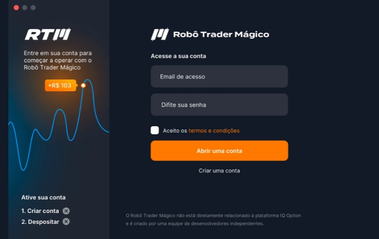 Robô Trader Mágico - RTM - Página inicial
